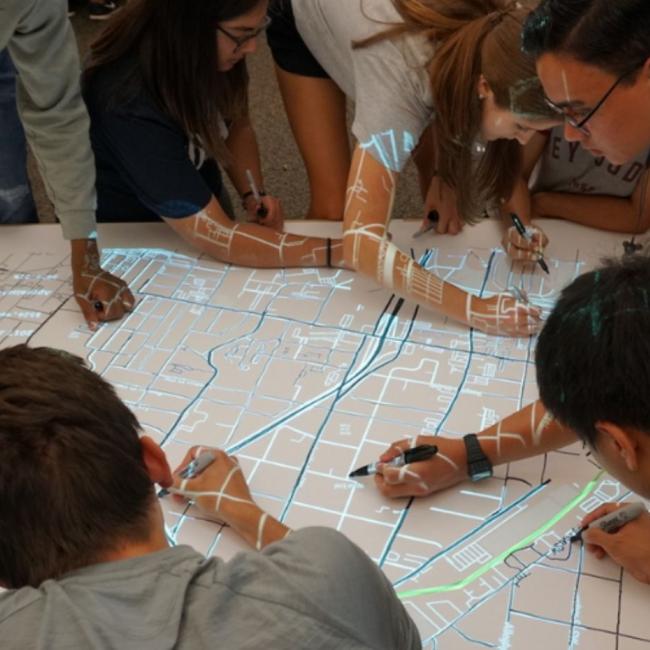Georgia Tech students testing out an early version of the Map Spot tool